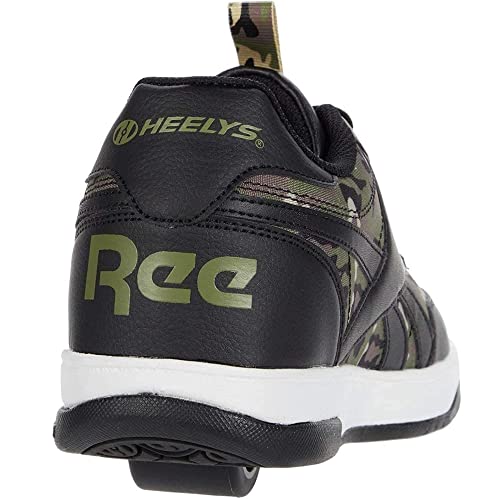 HEELYS Boy's Court Low (Little Kid/Big Kid/Adult) Black/Cap Olive/Safari Men's 7 M