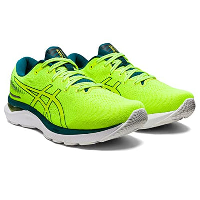 ASICS Men's Gel-Cumulus 24 Running Shoes, 7.5, Safety Yellow/Velvet Pine