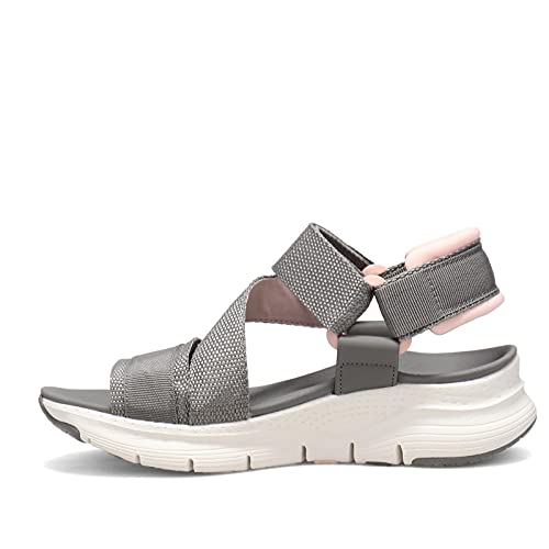 Skechers Arch Fit - Pop Retro Gray/Pink 8 B (M)