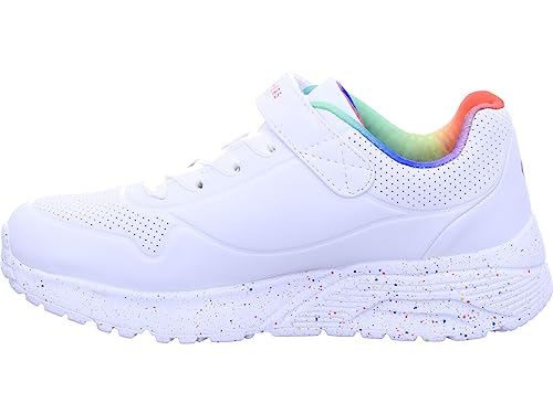 Skechers Kids Girls UNO LITE-Rainbow SPECKS Sneaker, White/Multi, 4.5 Big Kid