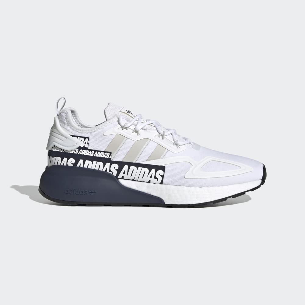 adidas Mens Zx 2K Boost Lace Up Sneakers Shoes Casual - White 10 White-grey-collegiate Navy