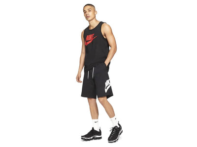 Nike Mens Aw77 French Terry Alumni Shorts (Black/White, XLarge)