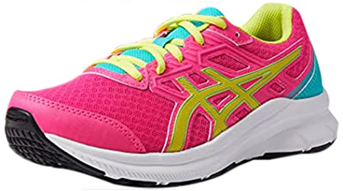 ASICS Kid's JOLT 3 Grade School Running Shoes, 1.5, Pink GLO/Sour Yuzu