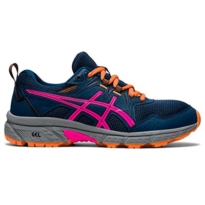 ASICS Kid's Gel-Venture 8 Grade School Running Shoes, 5.5, MAKO Blue/Pink GLO