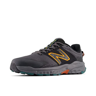 New Balance Men's Fresh Foam 510 V6 Trail Running Shoe, Magnet/Black/Hot Marigold, 7 X-Wide