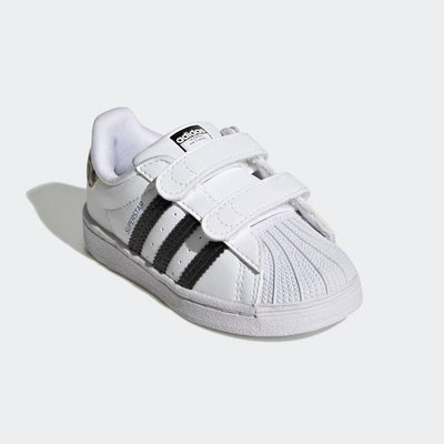 adidas Superstar Shoes Kids' 7 Toddler Cloud White/Core Black/Blue