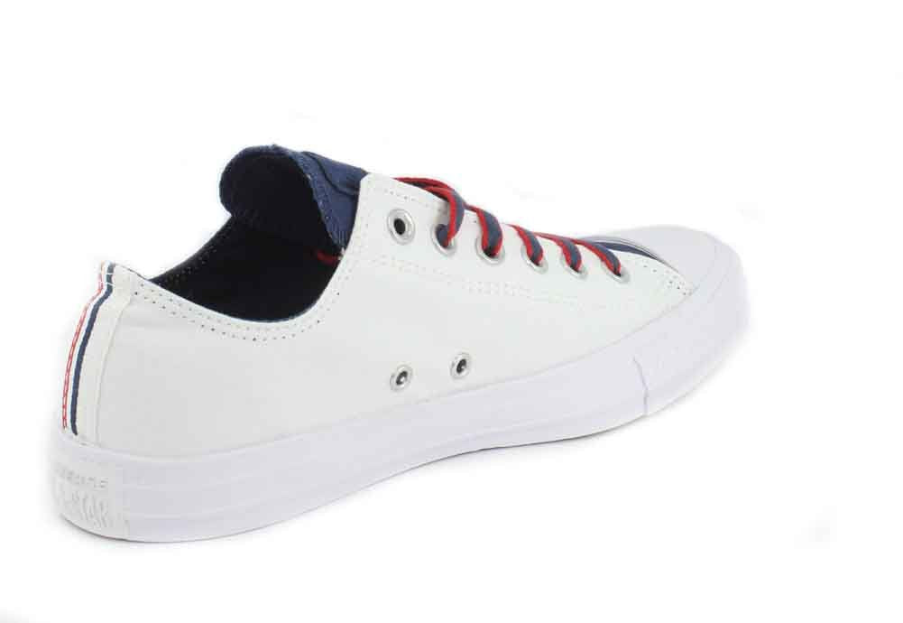 Converse Chuck Taylor All Star Ox - Court Prep Block Mens Fashion-Sneakers 160467C_9.5 - White/Navy/Gym Red