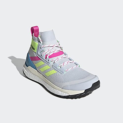 adidas Women's Terrex Free Hiker Primeblue Hiking Shoe, Halo Blue/Yellow/Screaming Pink - 9.5 M