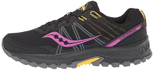 Saucony Women's S10584-20 Excursion TR 14 Running Shoe, Black | Purple | Yellow - 7.5 M US