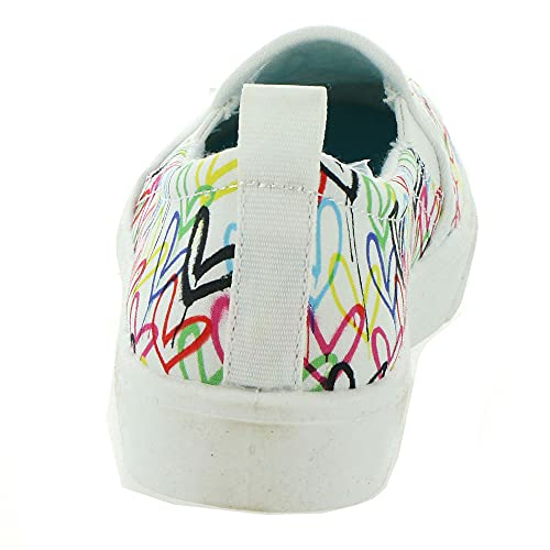 Skechers Street Poppy Drippin Love Women's Slip On 6.5 B(M) US White-Heart-Graffiti