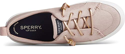 Sperry Women's Crest Vibe Sparkle Textile Sneaker, Blush, 9.5 M US