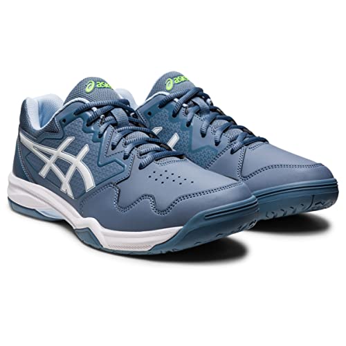 ASICS Men's Gel-Dedicate 7 Tennis Shoes, 12, Steel Blue/White