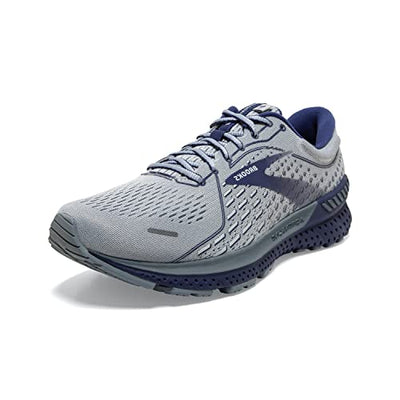 Brooks Men's Adrenaline GTS 21 Running Shoe - Grey/Tradewinds/Deep Cobalt - 14