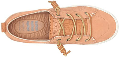 Sperry Women's Crest Vibe PLUSHWAVE Sneaker, TAN Snake, 7.5