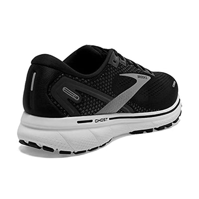 Brooks Women's Ghost 14 Neutral Running Shoe - Black/White/Silver - 6.5 Wide