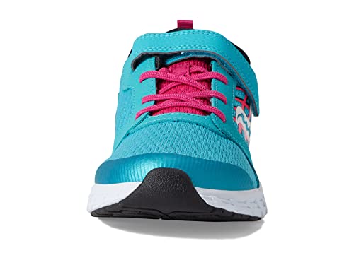 Saucony Wind Alternative Closure 2.0 Running Shoe, Turq/Pink/Black, 2.5 Wide US Unisex Big_Kid