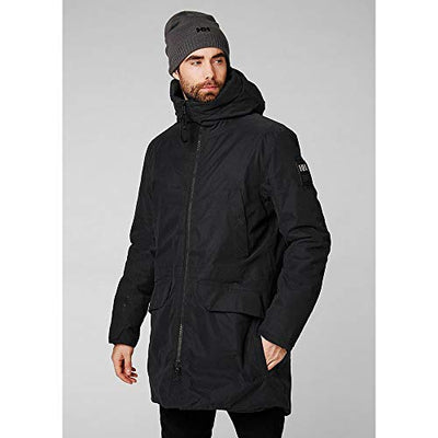 Helly Hansen Men's Calgary Hooded Insulated Winter Parka Coat Jacket, 990 Black, XX-Large