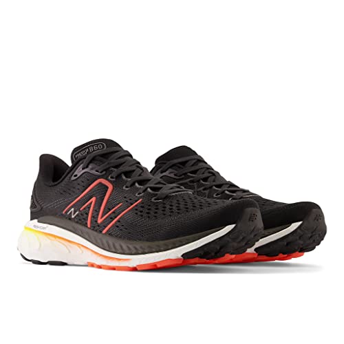 New Balance Men's Fresh Foam 860 V13 Running Shoe, Black/Neon Dragonfly, 16 Medium