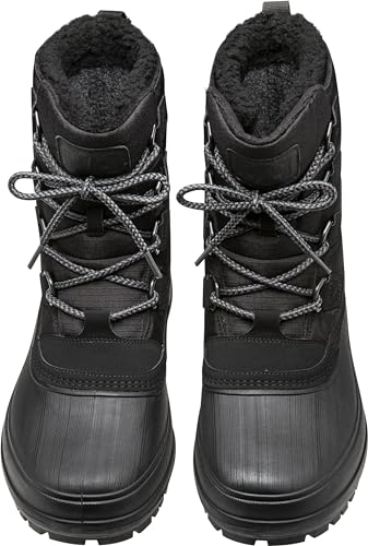 Helly-Hansen Men's Gamvik Winter Boots, Waterproof, Removable Insulated Felt Sock, Faux Fur Top Lining, 990 Black, 12