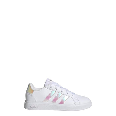 adidas Kids' Grand Court 2.0 Tennis Shoe 11 Little Kid White/Iridescent/White