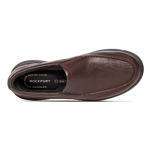 Rockport Men's Eureka Plus Slip On Oxford, dark brown, 10.5 M US