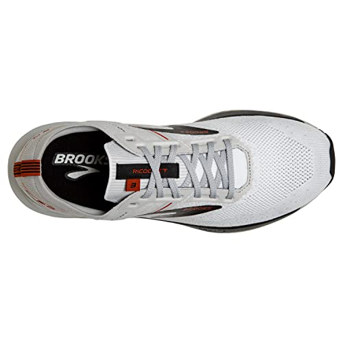 Brooks Ricochet 3 Men's Neutral Running Shoe - White/Grey/Cinnabar - 12.5