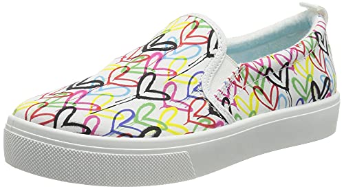 Skechers Street Poppy Drippin Love Women's Slip On 6.5 B(M) US White-Heart-Graffiti