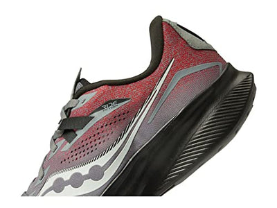 Saucony Men's Ride 15 Running Shoe, Charcoal/RED