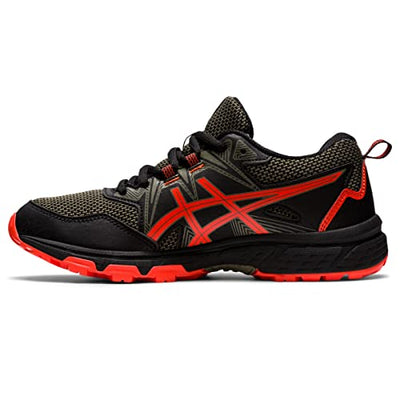 ASICS Kid's Gel-Venture 8 Grade School Running Shoes, 2.5, Black/Cherry Tomato