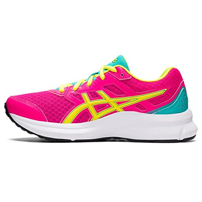 ASICS Kid's JOLT 3 Grade School Running Shoes, 1.5, Pink GLO/Sour Yuzu