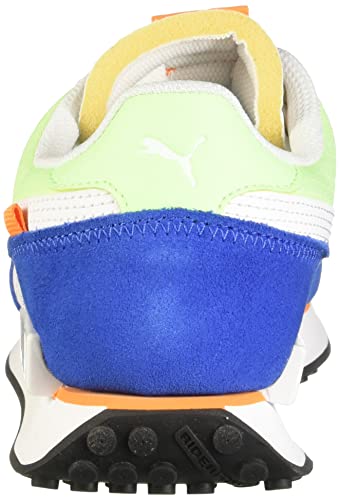 PUMA Men's Future Rider Play On Sneakers Puma White/Fizzy Lime/Puma Royal 8 D - Medium