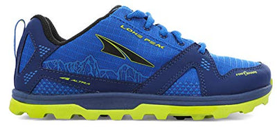 Altra Footwear Lone Peak (Little Kid/Big Kid) Blue/Lime 5 Big Kid Medium