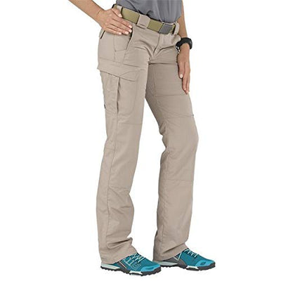 5.11 Tactical Women's Stryke Covert Cargo Pants, Stretchable, Gusseted Construction, Style 64386 2 Long Khaki