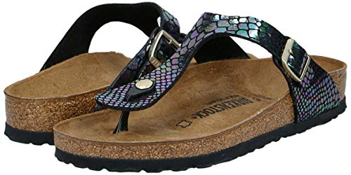 Birkenstock Women's Gizeh Thong Sandal, Black Multi Birko-Flor, 40 R EU, 9-9.5 M US