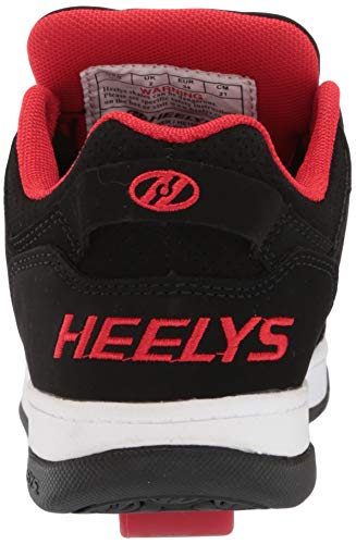 HEELYS girls Voyager Tennis Shoe, Black/Red, 3 Big Kid US