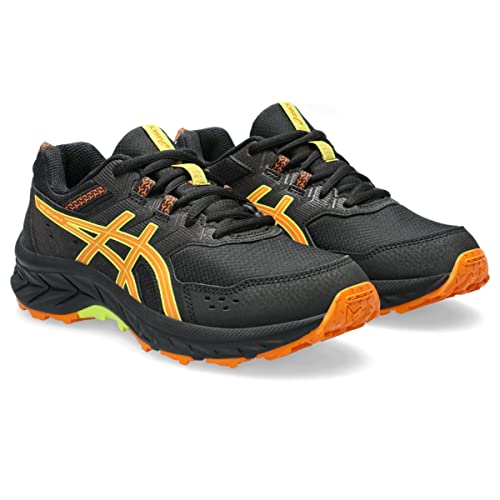 ASICS Kid's PRE Venture 9 Grade School Running Shoes, 2, Black/Bright Orange