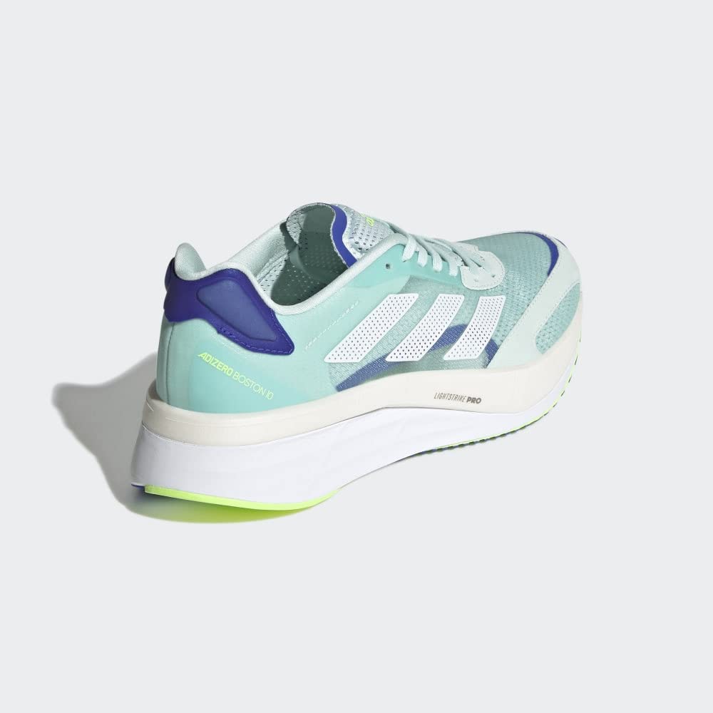 adidas Womens Adizero Boston 10 Running Shoes, Halo Mint/Cloud White/Sonic Ink, 6