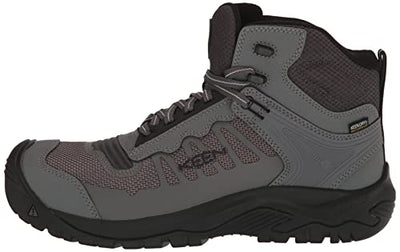 KEEN Utility Men's Reno Mid Height Composite Toe Flexible Waterproof Athletic Work Boots, Magnet/Black, 7.5 Wide