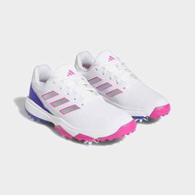 adidas Youth ZG23 Golf Shoes, Footwear White/Lucid Fuchsia/Lucid Blue, 6.5 Kids