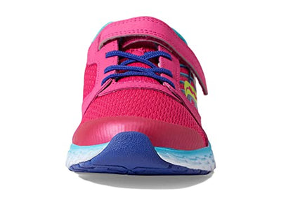 Saucony Wind 2.0 Alternative Closure Sneaker, Pink/Blue/Grey, 1 US Unisex Big Kid