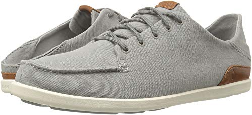 OluKai Mens Manoa Sneaker (10 - Fog/Mustard)