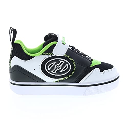 HEELYS Boy's Rocket x2 (Little Kid/Big Kid/Adult) Black/White/Charcoal/Neon Green 4 Big Kid (Men's 4) M