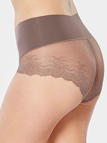 SPANX Shapewear For Women Undie-Tectable Lace Hi-Hipster Panty Umber Ash LG