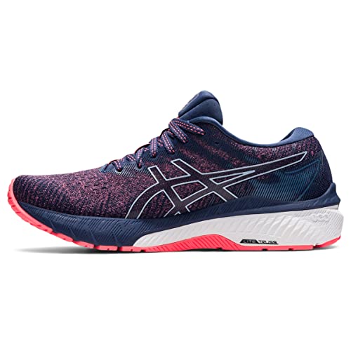 ASICS Women's GT-2000 10 Running Shoes, 6.5, Blazing Coral/Thunder Blue