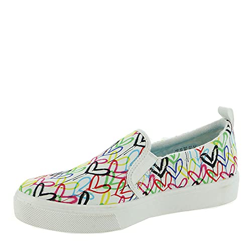 Skechers Street Poppy Drippin Love Women's Slip On 6.5 B(M) US White-Heart-Graffiti