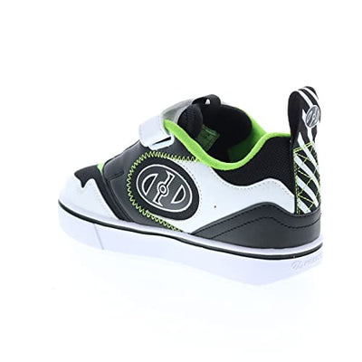 HEELYS Boy's Rocket x2 (Little Kid/Big Kid/Adult) Black/White/Charcoal/Neon Green 4 Big Kid (Men's 4) M