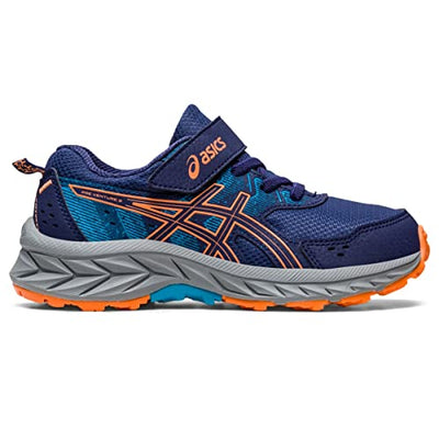 ASICS Kid's PRE Venture 9 Pre-School Running Shoes, K11, Indigo Blue/Sun Peach