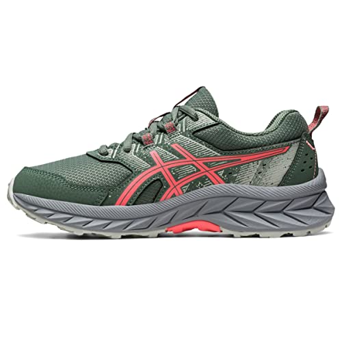 ASICS Kid's PRE Venture 9 Grade School Running Shoes, 1, Ivy/Papaya