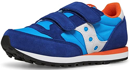 Saucony Jazz Double Hook & Loop Sneaker, Blue/Orange, 13 US Unisex Little Kid