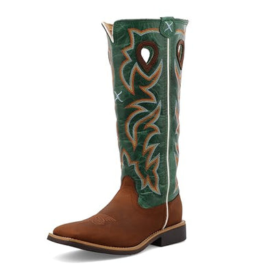 Twisted X Kid's Buckaroo, New Wide Square Toe, Cognac & Turquoise, 4 M